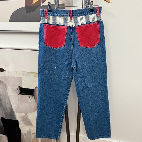 Niki-Lee California Patriotic Patch Pattern 90s Jeans - Picture 6 of 12